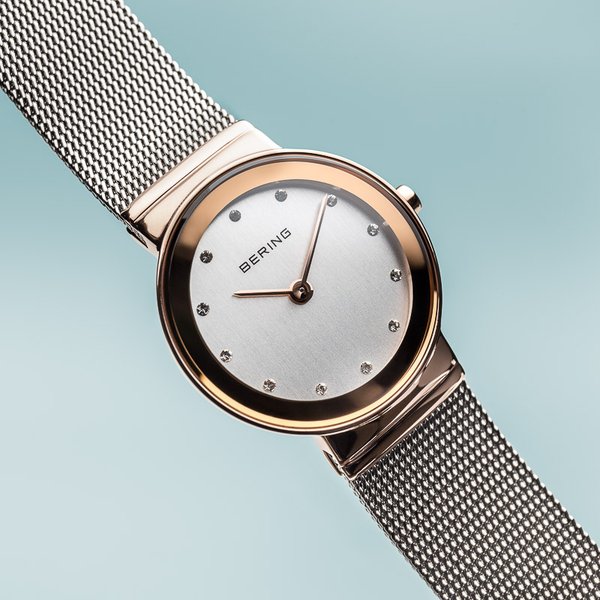 Bering Classic női óra rozé tokkal kristállyal 10126-066
