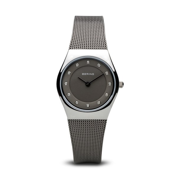 Bering Classic szürke acél női óra kristállyal 11927-309