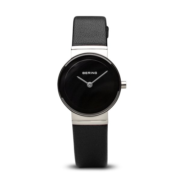 Bering Classic fekete bőr szíjas női óra 10126-402