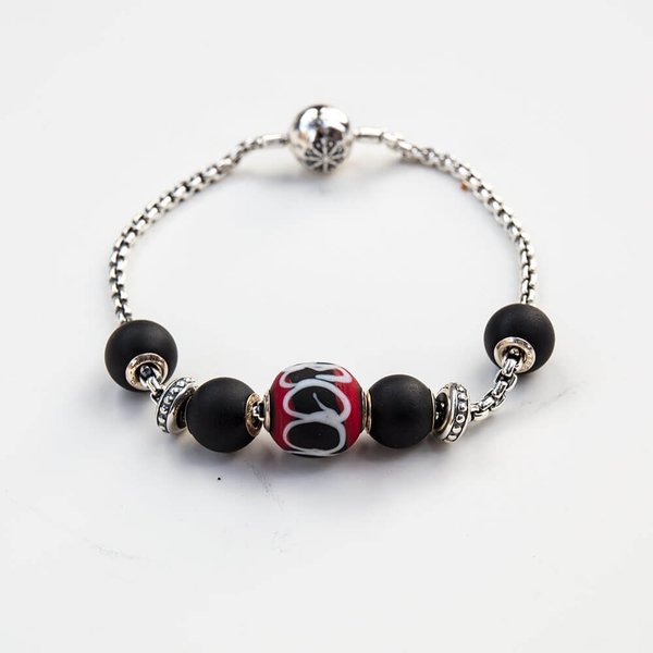 Thomas Sabo Fekete piros ezöst karkötő szett TKKC0018