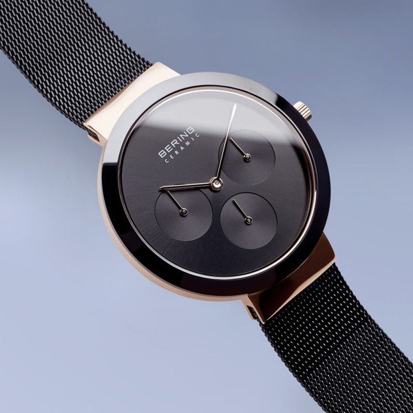 Bering Classic fekete rozé többfunkciós női óra 35036-166
