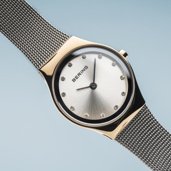 Bering Classic acél óra arany tokkal kristályokkal 12924-001