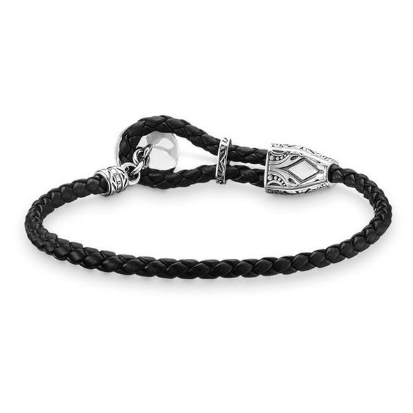 Thomas Sabo Bőr karkötő ezüst iránytűvel A1860-682-11-L25