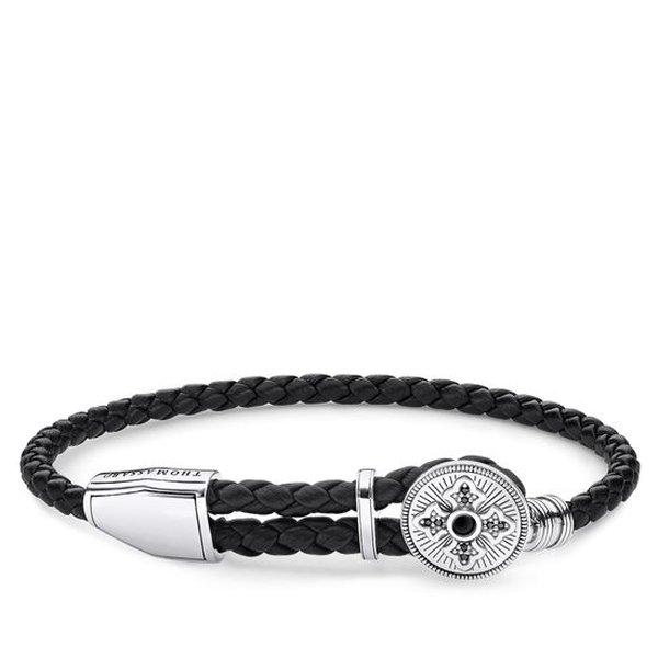 Thomas Sabo Bőr karkötő ezüst kereszttel A1861-949-11-L25