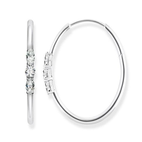 Thomas Sabo Királyi fehér karika fülbevaló cirkóniával CR633-051-14