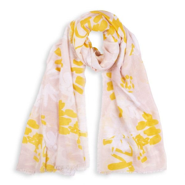 Katie Loxton Floral print rózsaszín sárga sál KLS144