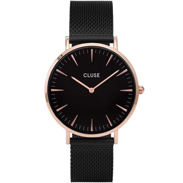 Cluse La Bohéme fekete rozé mesh óra CW0101201010