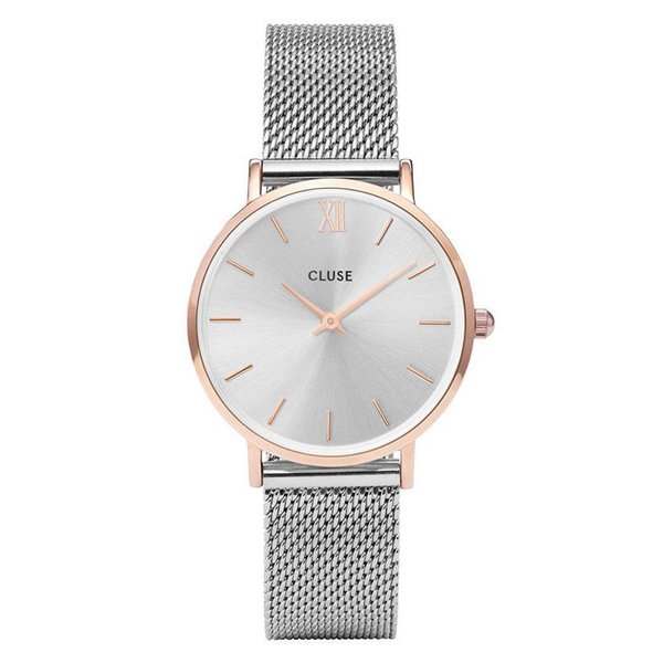 Cluse Minuit rozé ezüst mesh szíjas női óra CW0101203004