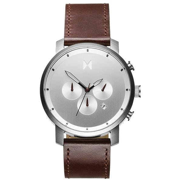 MVMT Chrono silver brown férfi óra MC01-SBRL