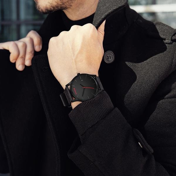 MVMT Classic black bőr férfi óra L213.5L.551