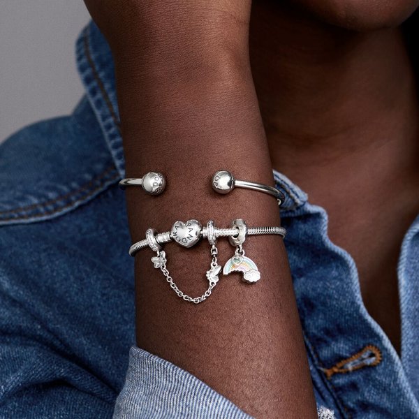 Pandora ékszer Elragadó pillangók ezüst biztonsági lánc 797865CZ-05