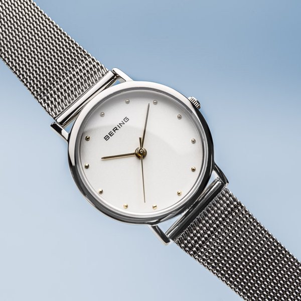 Bering Classic acél női óra arany mutatókkal 13426-001