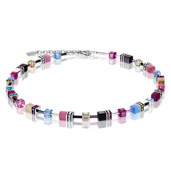 Coeur de Lion GeoCUBE magenta nyaklánc 2838/10-1571