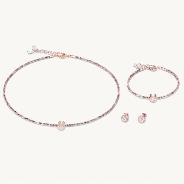 Coeur de Lion Rozé mesh szett swarovskival CL0008