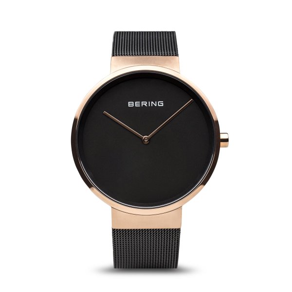 Bering Classic fekete férfi óra rozé tokkal 14539-166