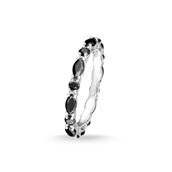 Thomas Sabo Ezüst gyűrű fekete kövekkel 