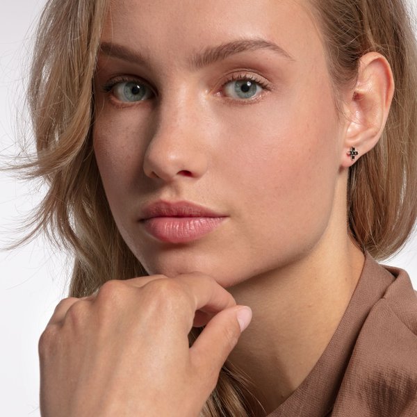 Thomas Sabo Fekete kereszt ezüst fülbevaló H2088-643-11