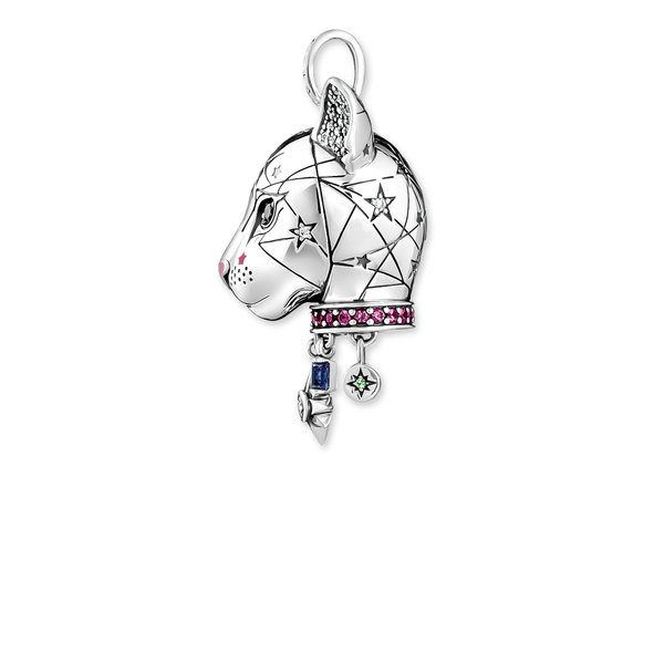 Thomas Sabo Macskafej ezüst medál színes kövekkel PE856-340-7