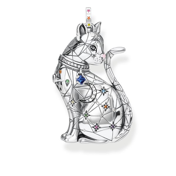Thomas Sabo Macska ezüst medál színes kövekkel PE857-340-7