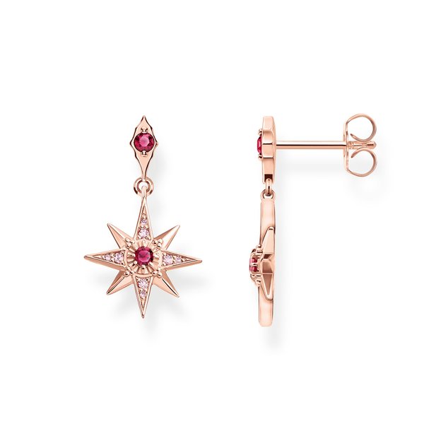 Thomas Sabo Csillag rozé függő fülbevaló bordó kővel H2076-626-10