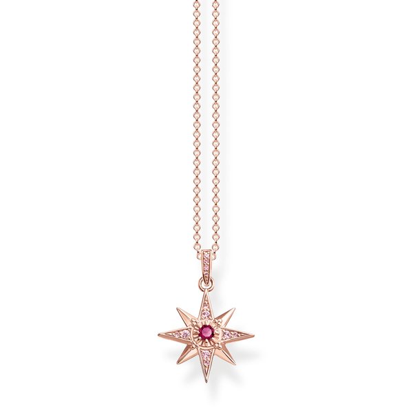 Thomas Sabo Csillag rozé nyaklánc bordó kővel KE1897-626-10-L45V