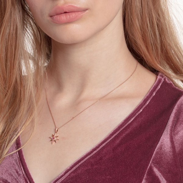 Thomas Sabo Csillag rozé nyaklánc bordó kővel KE1897-626-10-L45V