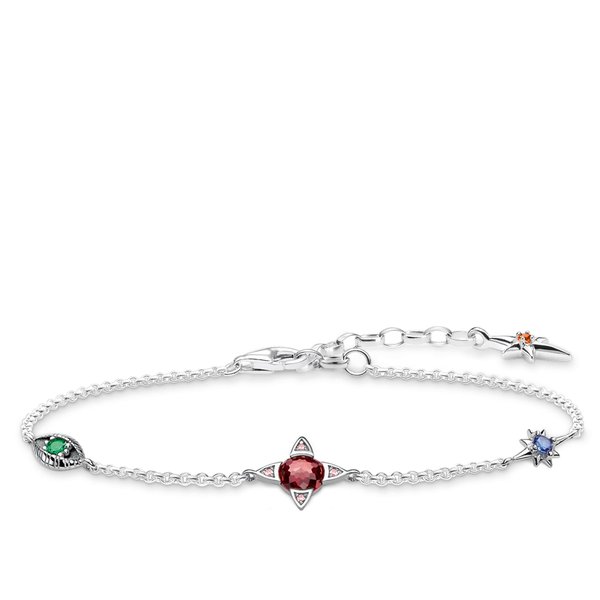 Thomas Sabo Kis szerencse színes amulettek ezüst karkötő A1913-342-7-L19