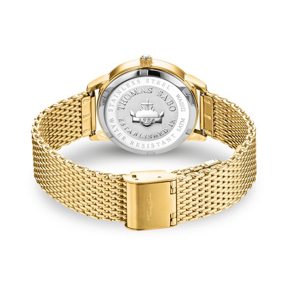 Thomas Sabo Arany kék női óra csillagjegyekkel WA0352-264-209-33