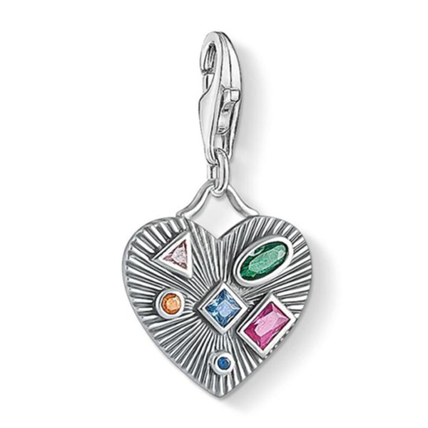Thomas Sabo Szív ezüst charm színes kövekkel 1806-318-7