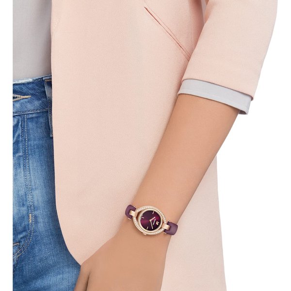 Swarovski Stella rozé bordó bőr szíjas óra 5376839