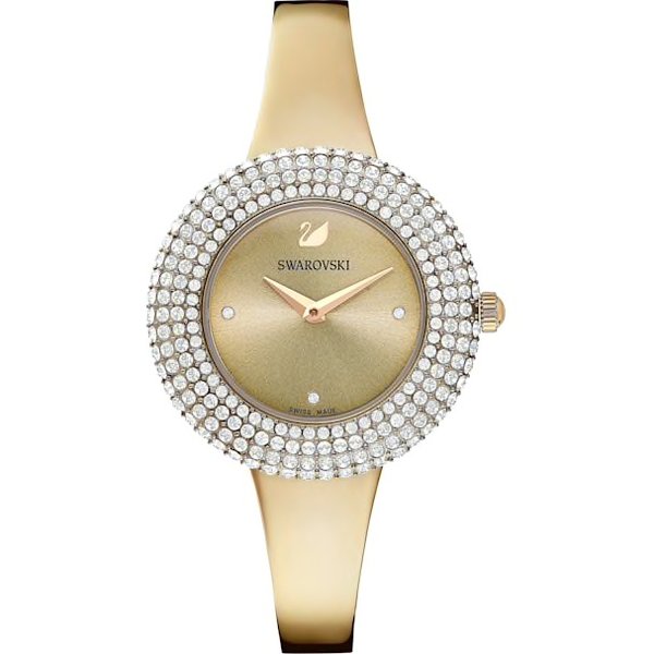 Swarovski Crystal rozé pezsgő bőr szíjas óra 5484045