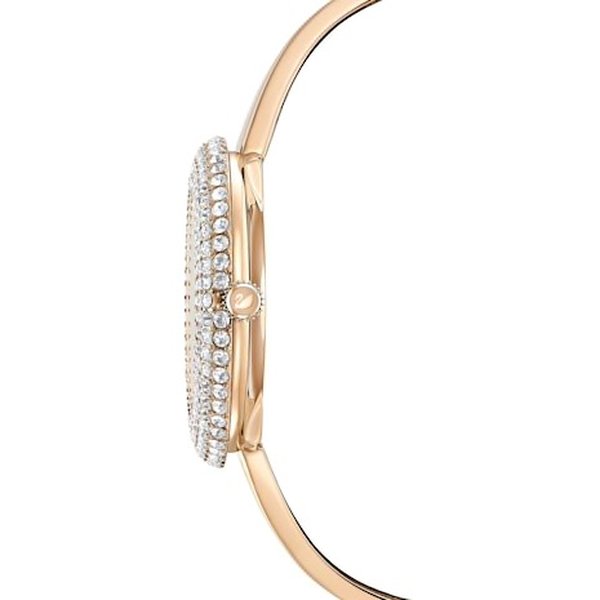 Swarovski Crystal rozé pezsgő bőr szíjas óra 5484045