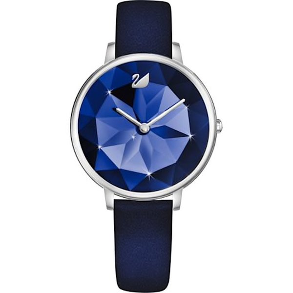 Swarovski Crystal Lake ezüst kék bőr szíjas óra 5416006