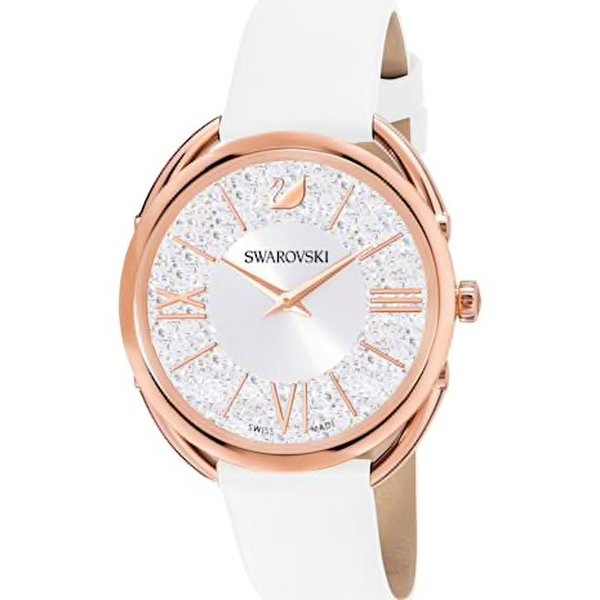 Swarovski Crystalline Glam rozé fehér bőr szíjas óra 5452459