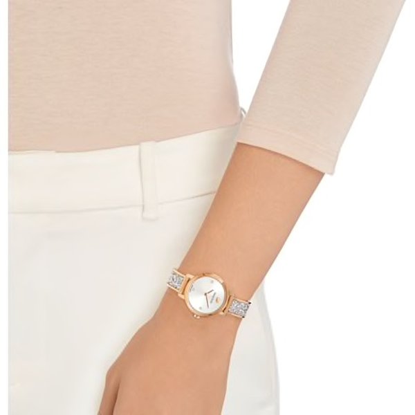 Swarovski Cosmic Rock fehér rozé szíjas óra 5376092