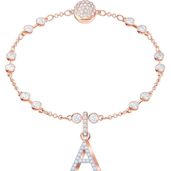 Swarovski A betű rozé charm 5434405
