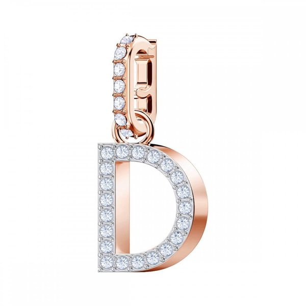 Swarovski D betű rozé charm 5437620