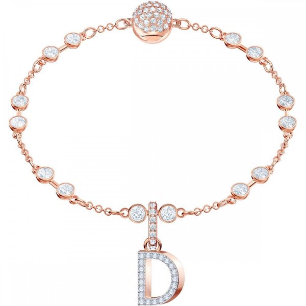 Swarovski D betű rozé charm 5437620