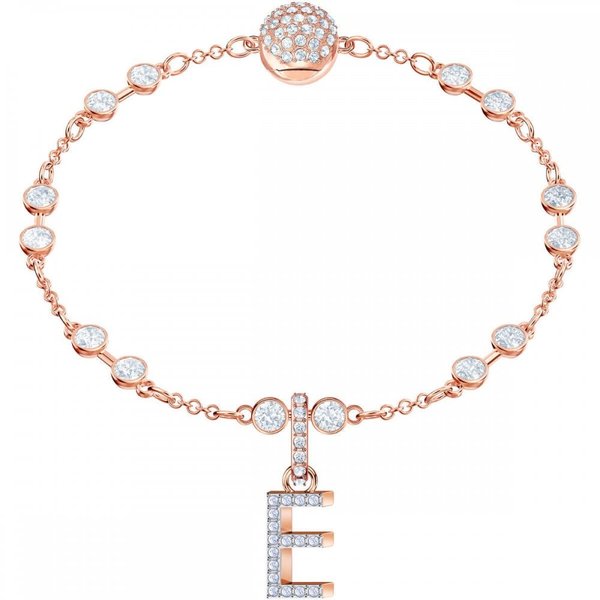 Swarovski E betű rozé charm 5437621