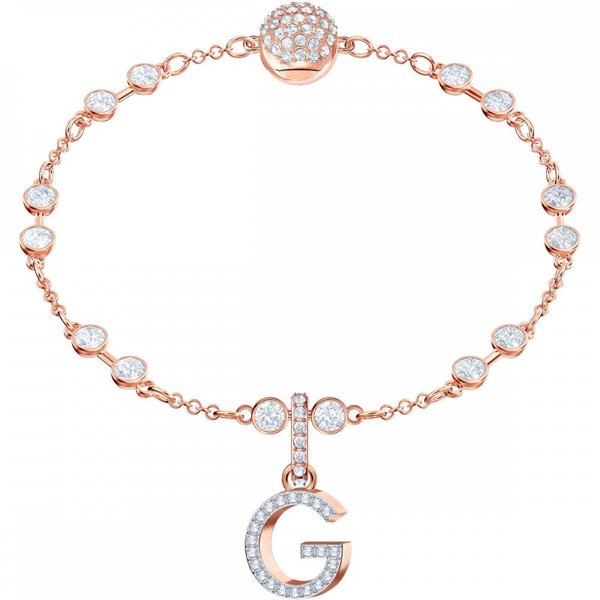 Swarovski G betű rozé charm 5437614