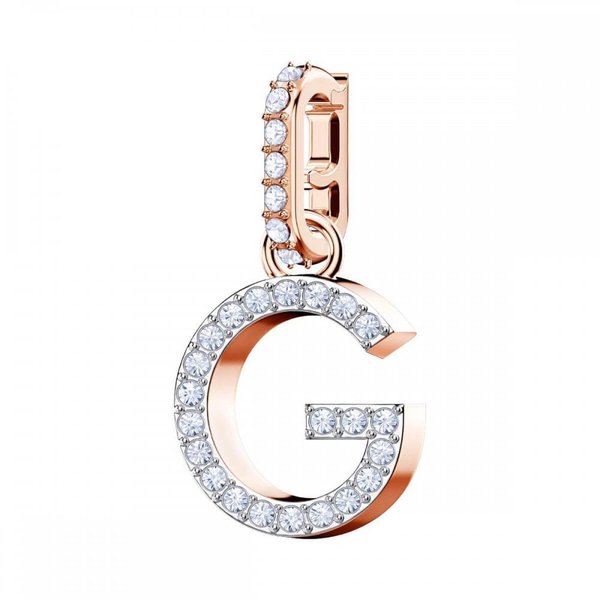 Swarovski G betű rozé charm 5437614