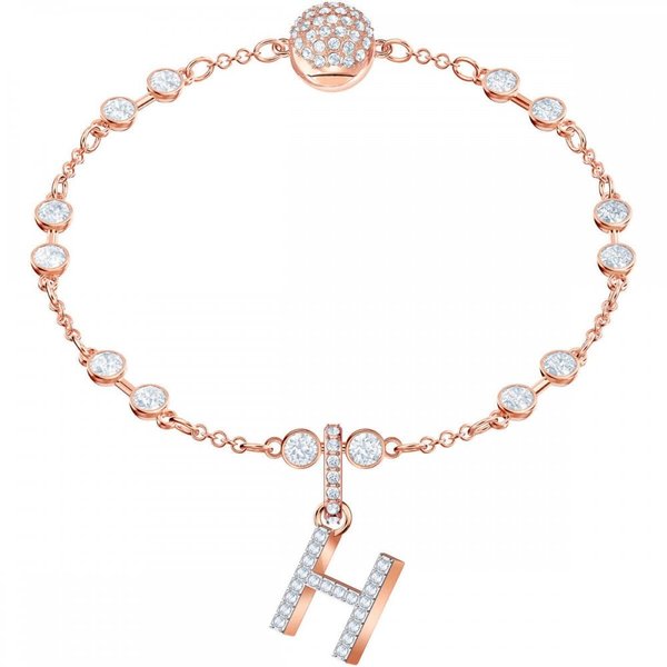 Swarovski H betű rozé charm 5437622