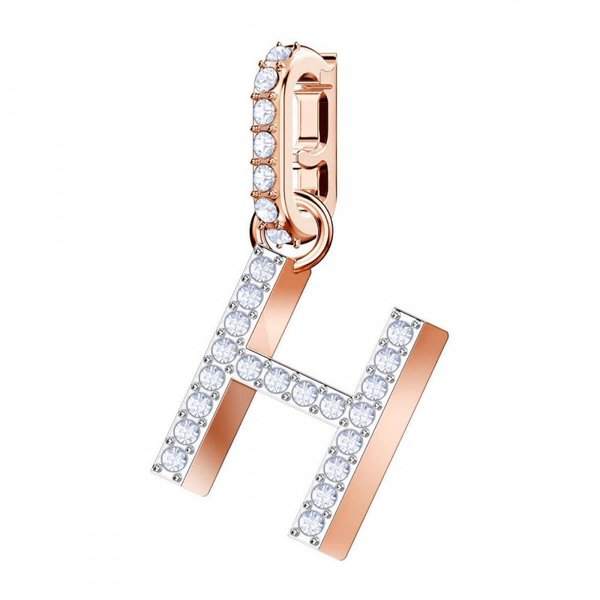 Swarovski H betű rozé charm 5437622