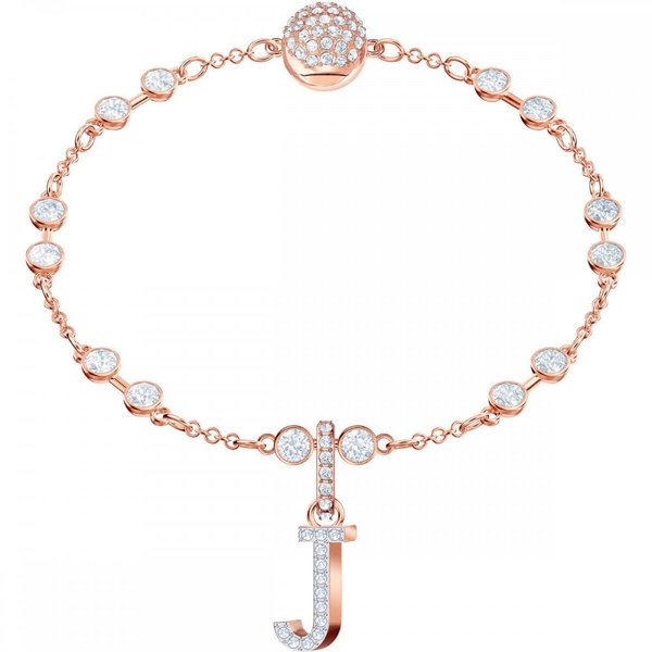 Swarovski J betű rozé charm 5437609