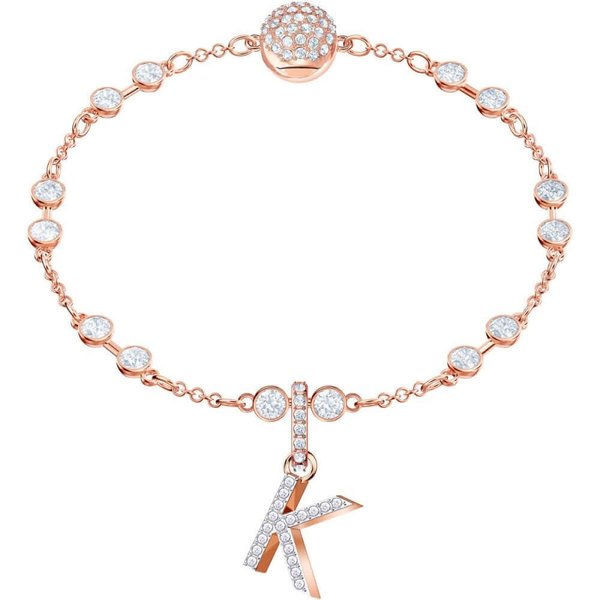 Swarovski K betű rozé charm 5437619