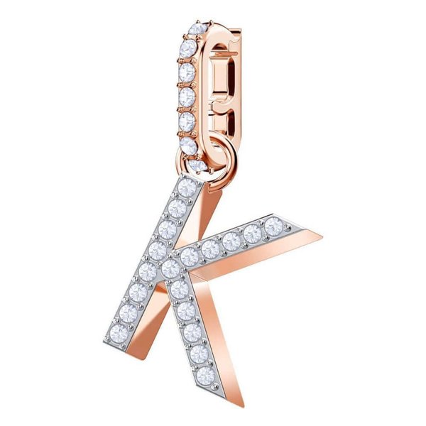 Swarovski K betű rozé charm 5437619