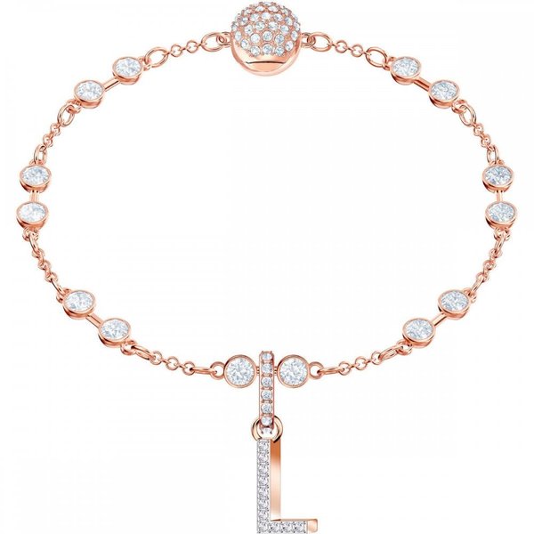 Swarovski L betű rozé charm 5437618