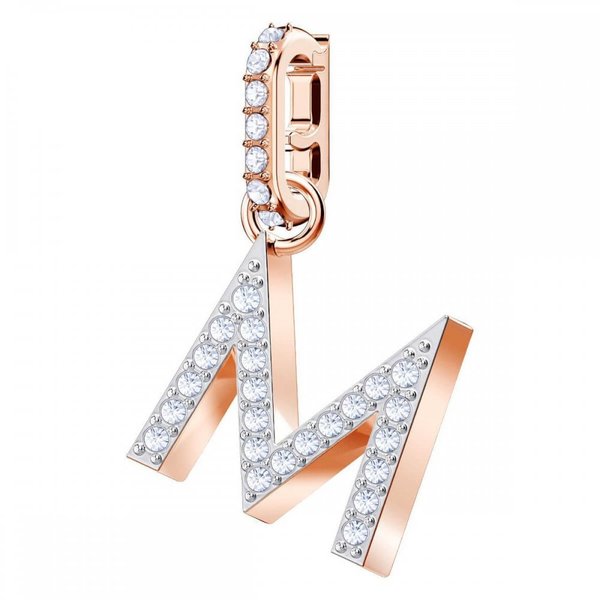 Swarovski M betű rozé charm 5434395