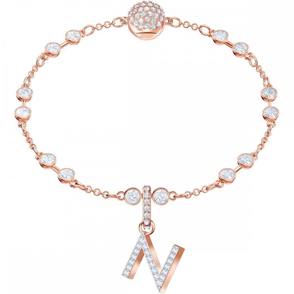 Swarovski N betű rozé charm 5437623