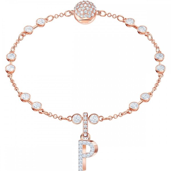 Swarovski P betű rozé charm 5437625